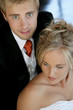 A bride and groom together on wedding day