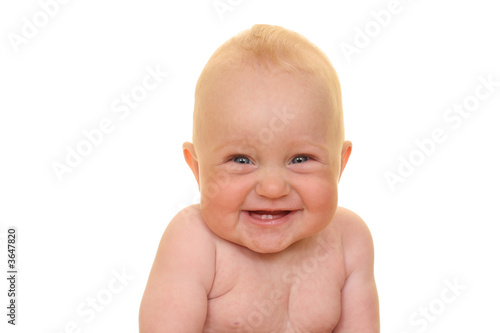 portrait of 8 months baby girl isolated on white