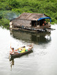 boat and home on water, vietnam
