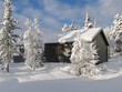 Cabin in the Norwegian winter mountains