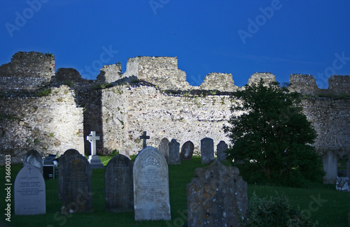 Photo: Floodlit church graveyard Floodlit church graveyard