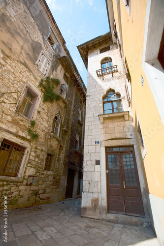 A typical old street of Porec in foreshorten