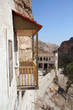 View to mountains and monastic cells in Hozeva monastery