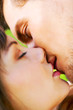An attractive couple staring into each others eyes 