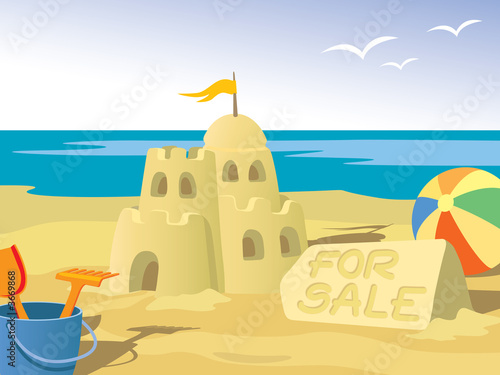 Beautiful sandcastle for sale, at the beach.