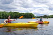 Photo: Father and son kayaking Father and son kayaking