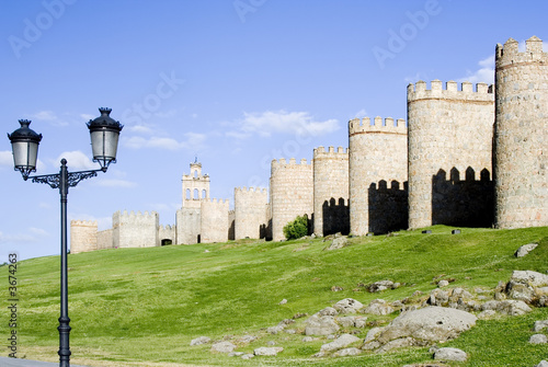 Lamp Posts and Medieval City Walls Lamp Posts and Medieval City Walls