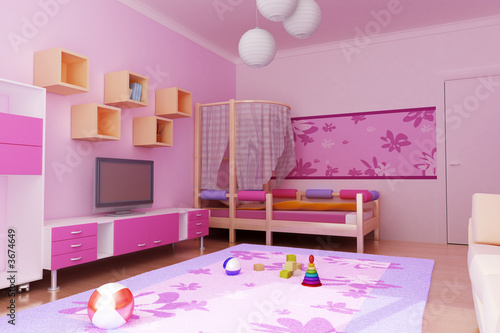 3d interior of the children's room