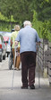 Man with crutch