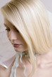 Portrait of the young blonde in a wedding veil