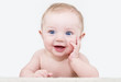 Baby boy posing for his first portrait