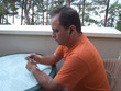 man listening to music
