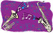 jazz horn band with trumpet & saxaphone - vector