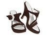Female shoes from brown suede on a white background