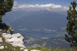 Beautiful alpine valley with lake