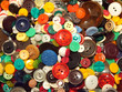Pile of old colourful buttons from 70's