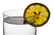 Glass of water (or liquor) with lemon with clipping path Glass of water (or liquor) with lemon with clipping path