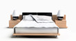 Bed on a white background 3d rendering image