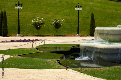 fountain of Baha'i Gardens, Haifa, Israel