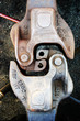 Train coupler that looks like grasped hands Train coupler that looks like grasped hands