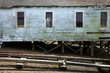 Building on a dock with peeling paint Building on a dock with peeling paint