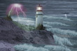 Lighthouse in storm