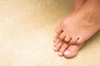 Feet and toes of a young adult woman