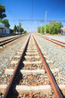 Train tracks in front of the train station