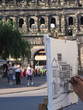 Ölgemälde vor Porta Nigra Trier