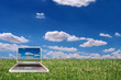 Laptop in the grass 