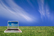 Laptop in the grass 
