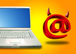 Laptop and Email symbol in devil shape Laptop and Email symbol in devil shape