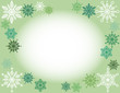 snowflake frame green pastel