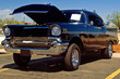 Black 50s hotrod car