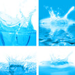 Fantastical water background. Drops, waves, splashes..