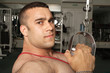 "The champion in a fitness center".