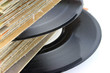 Close up of old Vinyl Records - focus on the record Close up of old Vinyl Records - focus on the record