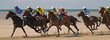 Photo : Course hippique devant la mer