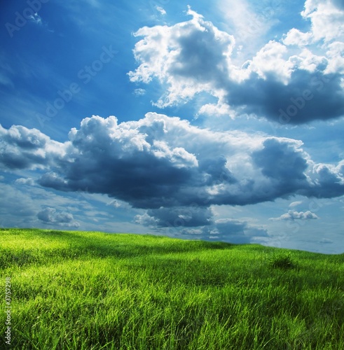 Photo: Field and storm clouds Field and storm clouds