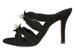 Suede shoes with an ornament on a white background