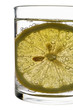 Glass of fizzy water with lemon slice with clipping path Glass of fizzy water with lemon slice with clipping path