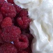 Raspberries with cream