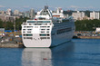Cruise ship docked in Victoria, British Columbia harbor