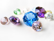Multicolor gemstones close-up