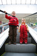 children on the escalator children on the escalator