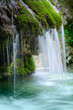 The beautiful waterfall in forest, spring,  long exposure