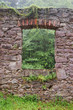 Window with vegatation in Leitzaran Valley, Spain
