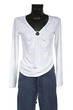 White jacket and jeans on a white background