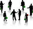 Silhouettes of businesspeople.