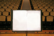 music stand with empty white paper